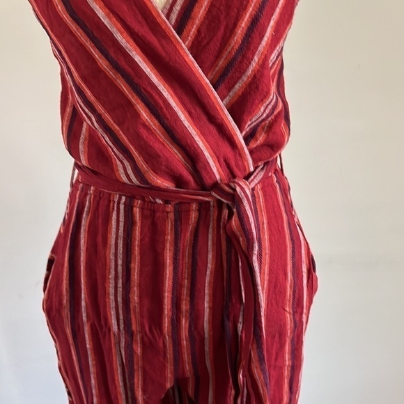 Indigo Rein size Med jumpsuit halter top w\ criss cross in front and waist belt. - Picture 3 of 11